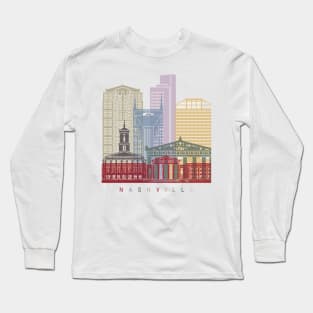 Nashville skyline poster Long Sleeve T-Shirt